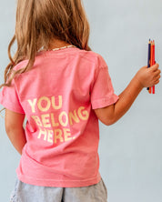 You Belong Here - Smiley and Supplies (pf&b) - YOUTH Comfort Colors Tee Little Mama Shirt Shop