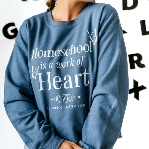 Homeschool is a Work of Heart - BASIC FLEECE CREWNECK