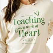 Teaching is a Work of Heart - LONG SLEEVE COMFORT COLORS TEE Little Mama Shirt Shop