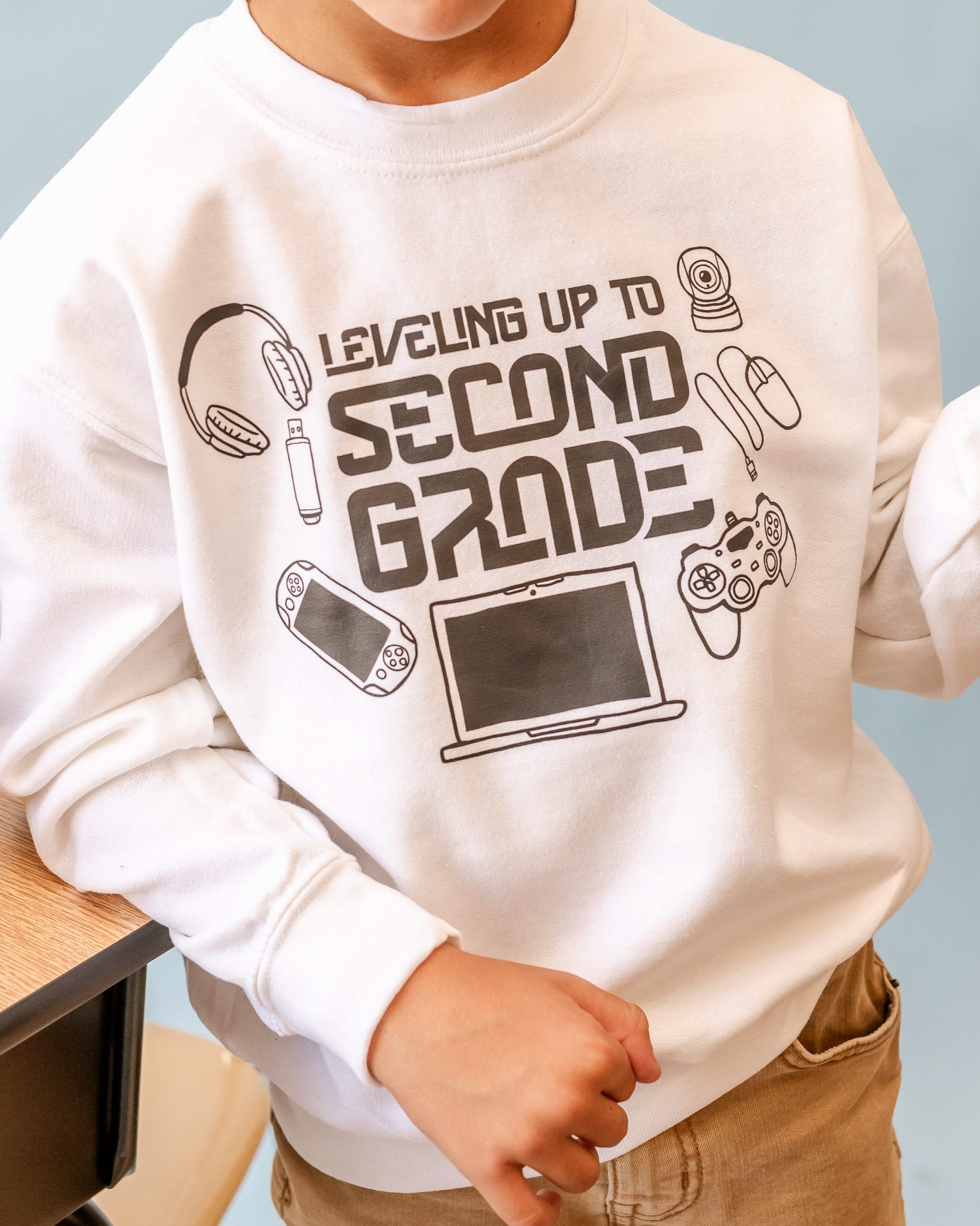 Leveling Up To (Choose Your Grade) - Child Sweater Little Mama Shirt Shop