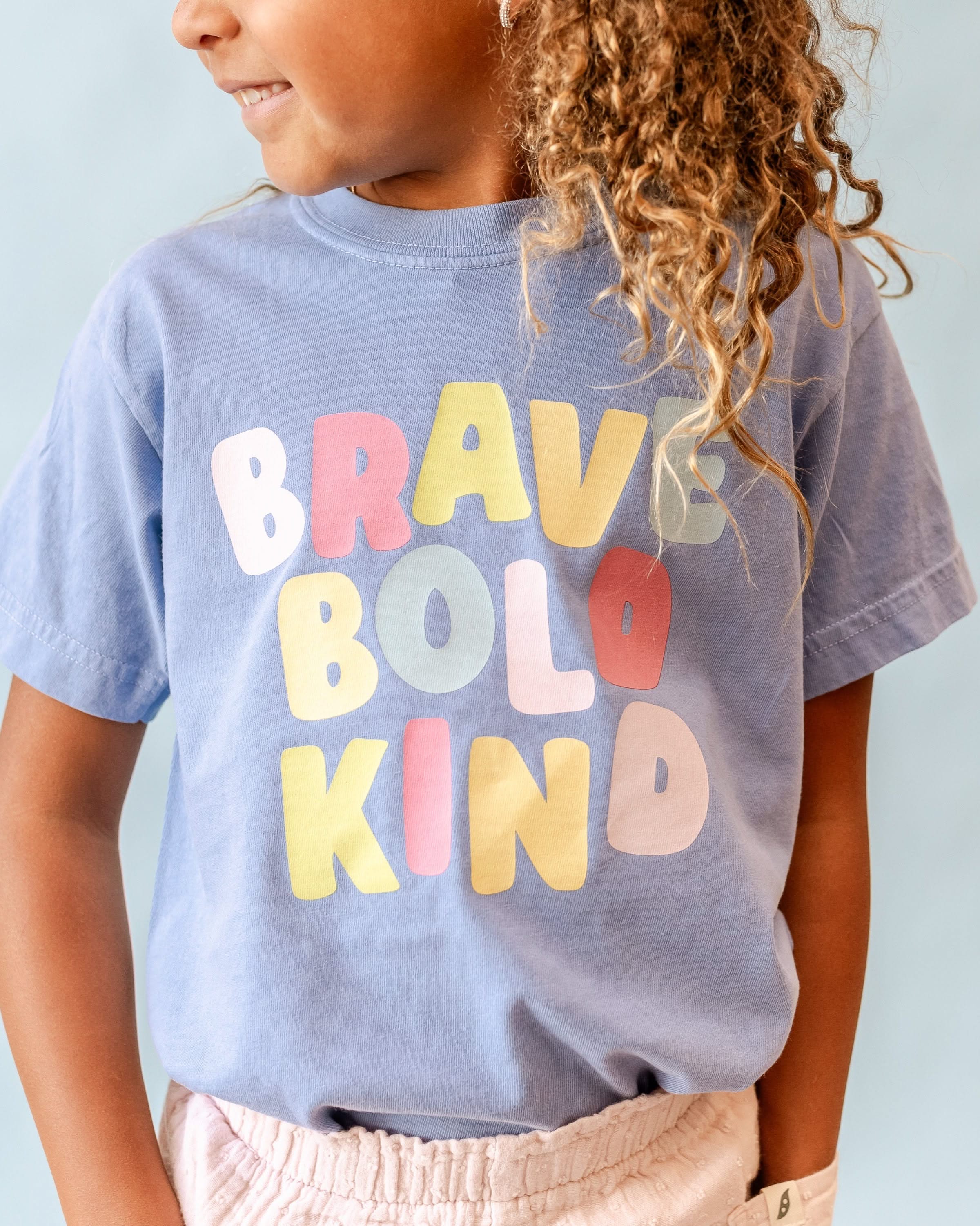 Brave Bold Kind - YOUTH Comfort Colors Tee Little Mama Shirt Shop