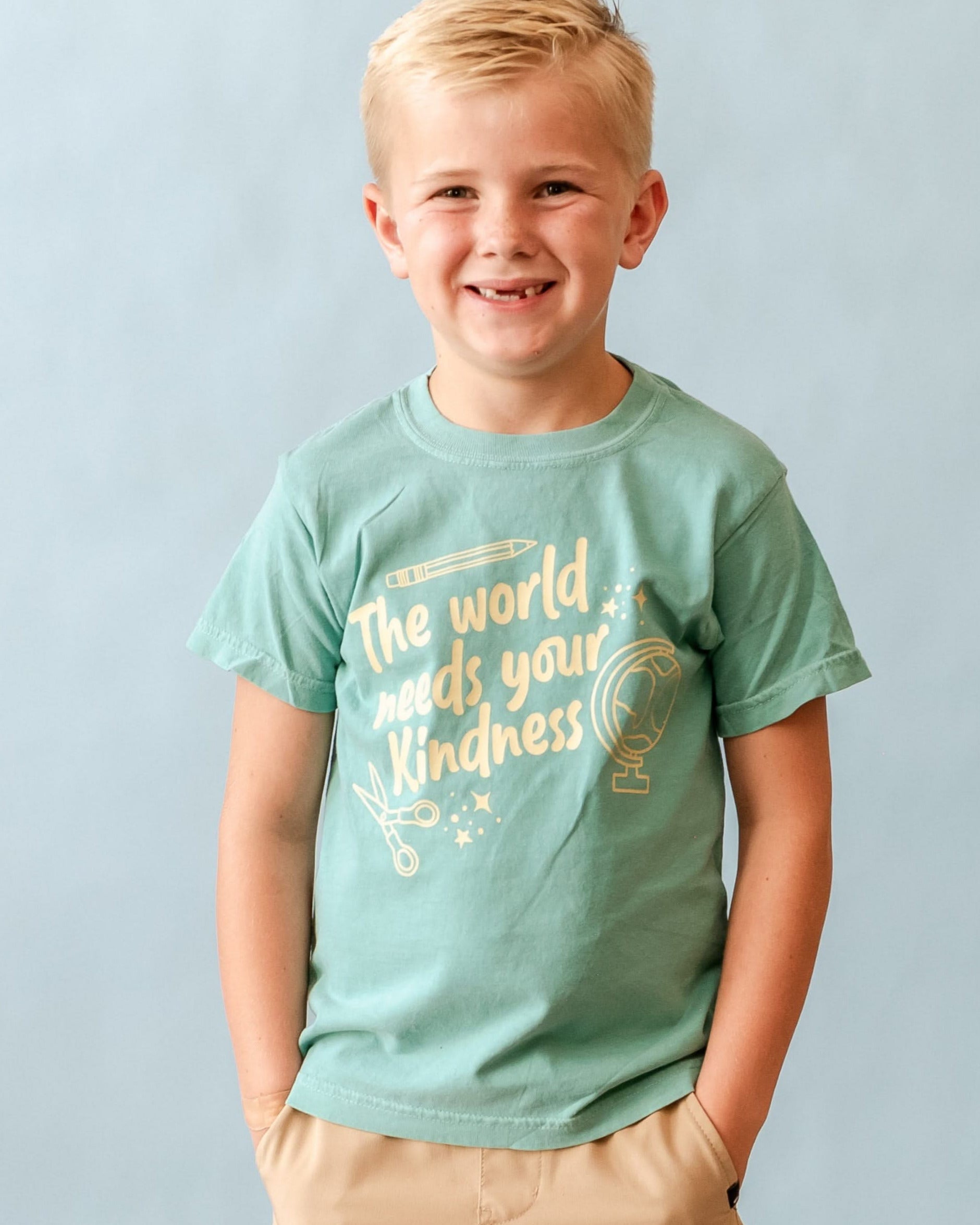 The World Needs Your Kindness - YOUTH Comfort Colors Tee Little Mama Shirt Shop