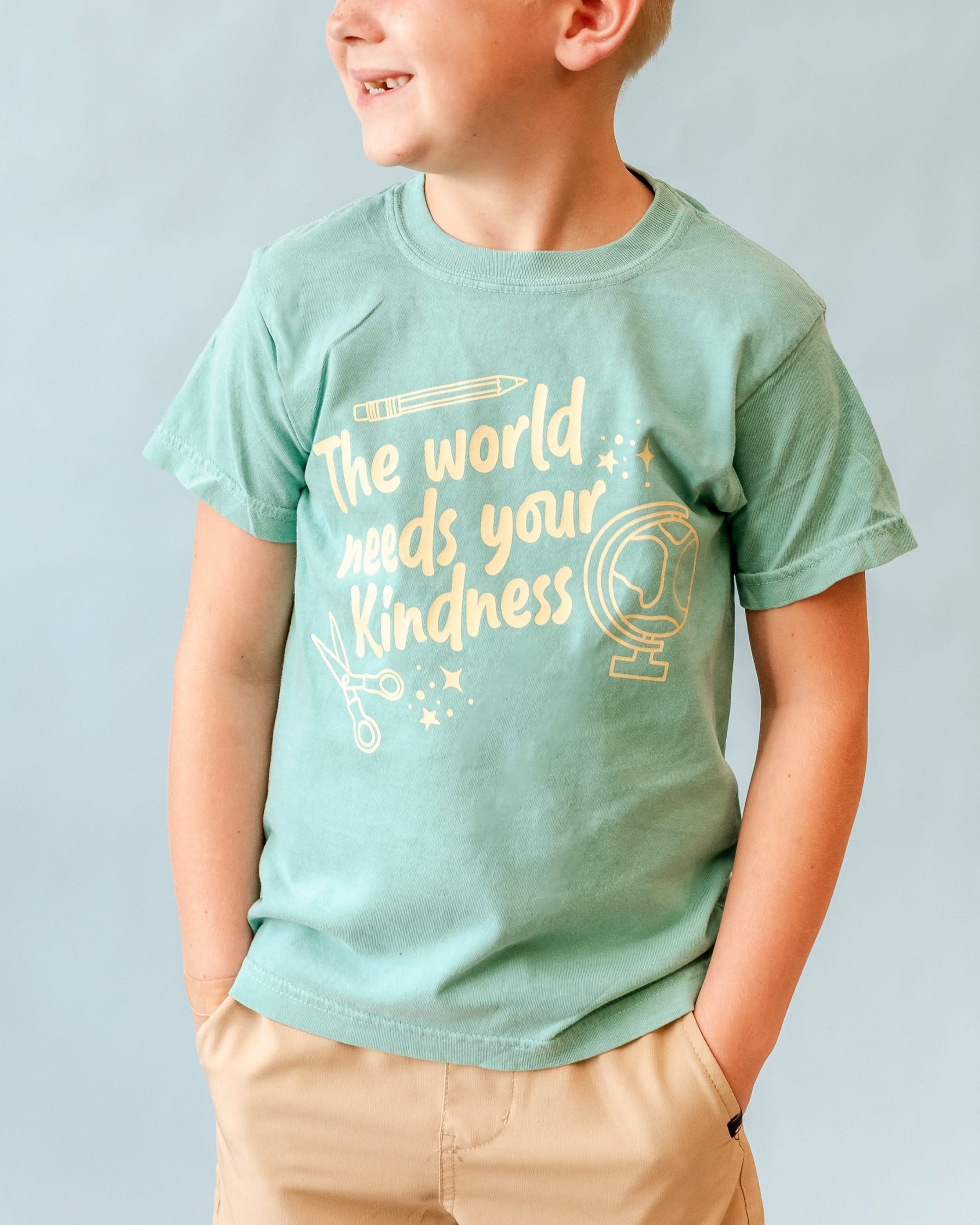 The World Needs Your Kindness - YOUTH Comfort Colors Tee Little Mama Shirt Shop