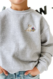 EMBROIDERED - SCHOOL PUP - Child Sweater Little Mama Shirt Shop