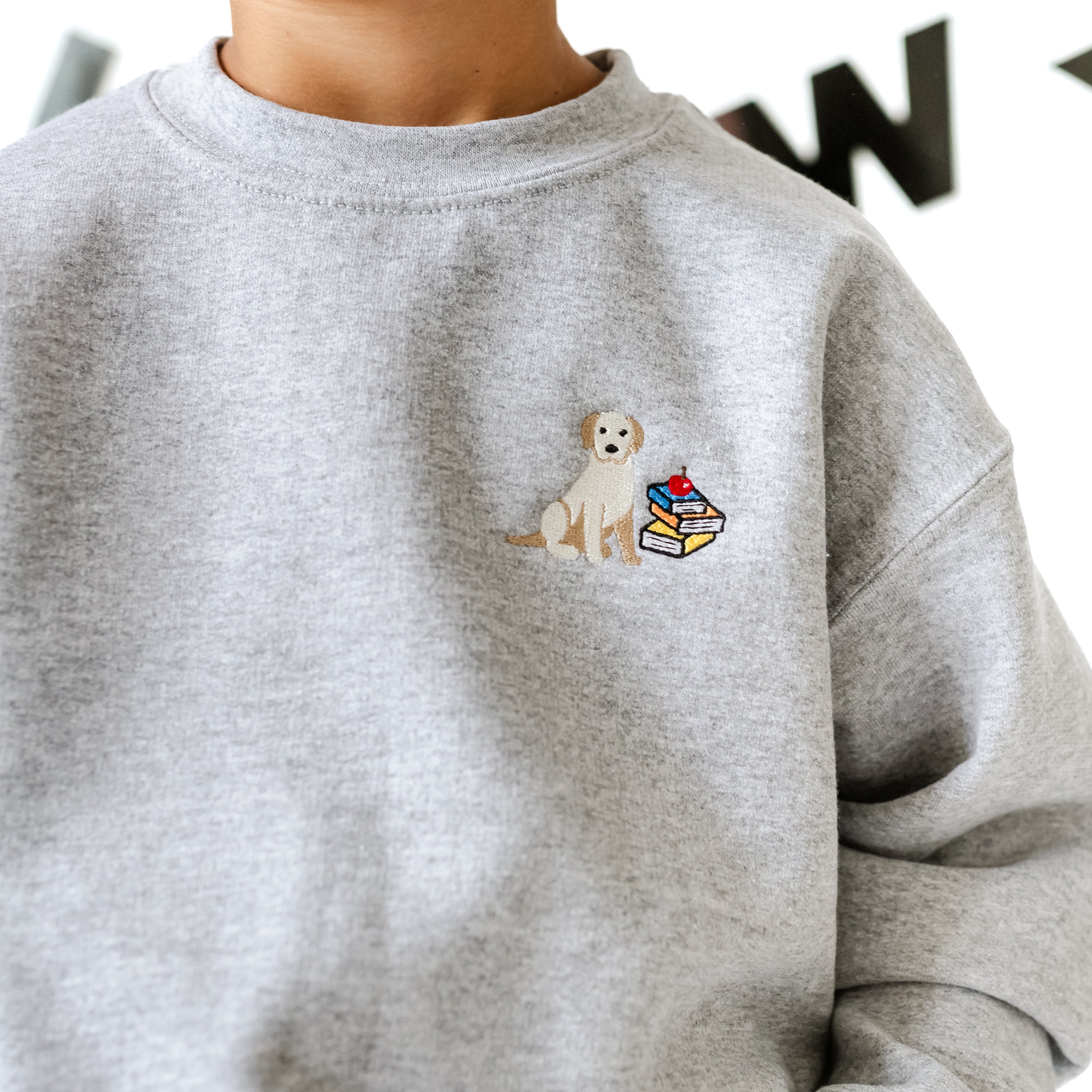 EMBROIDERED - SCHOOL PUP - Child Sweater Little Mama Shirt Shop