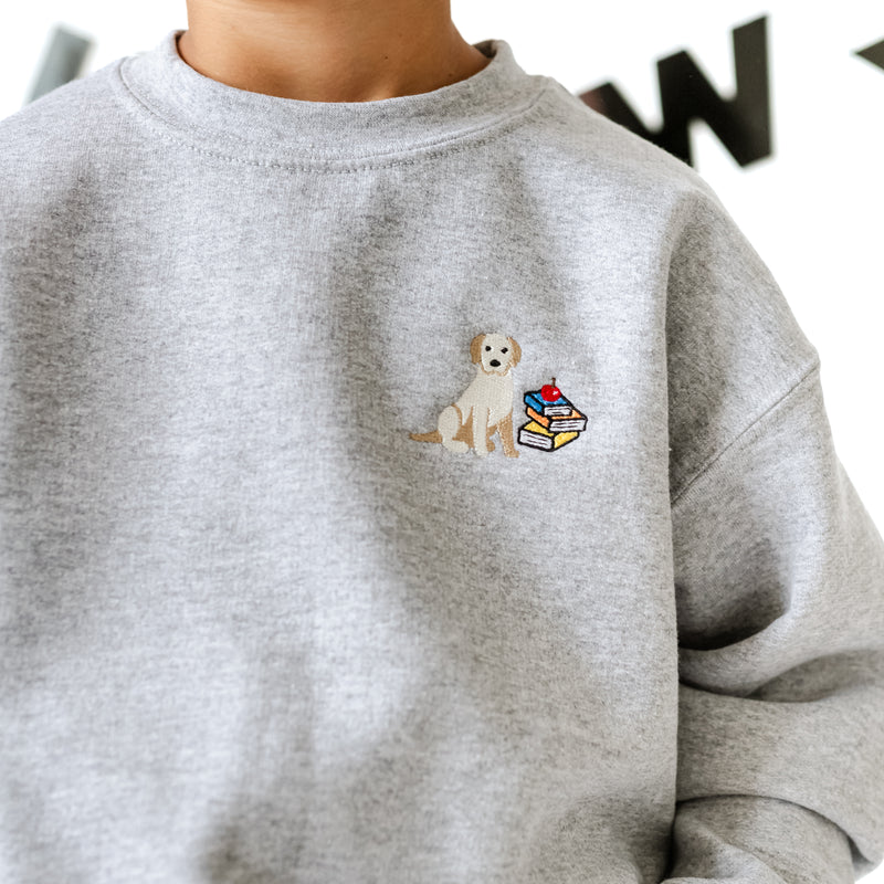 EMBROIDERED - SCHOOL PUP - Child Sweater