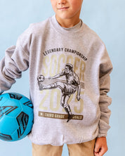 Legendary Soccer (Choose Your Grade) - Gray Child Sweater Little Mama Shirt Shop