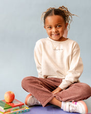 Happy Girls Club (center & b) - Heathered Natural Child Sweater Little Mama Shirt Shop