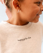 Happy Girls Club (center & b) - Heathered Natural Child Sweater Little Mama Shirt Shop