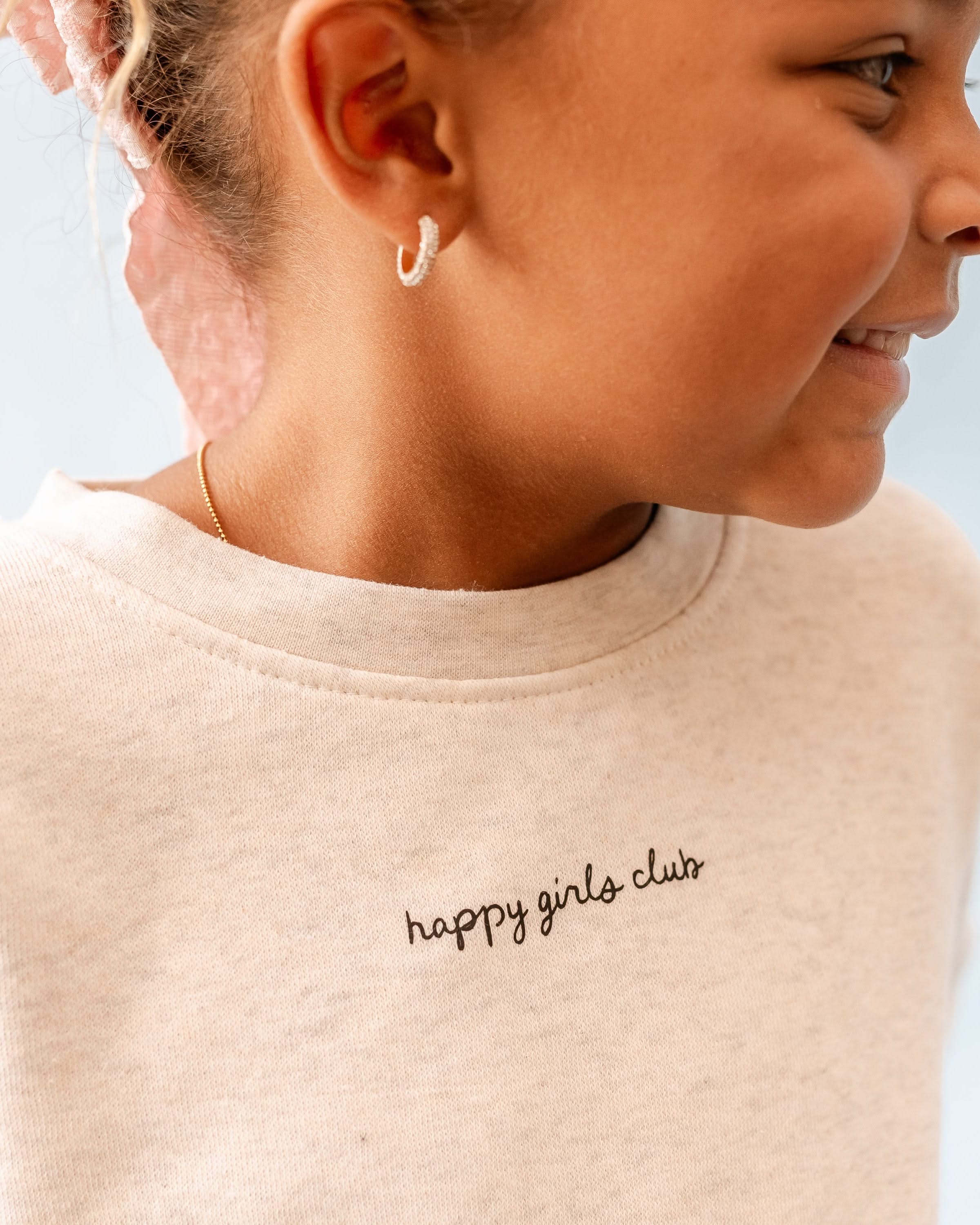 Happy Girls Club (center & b) - Heathered Natural Child Sweater Little Mama Shirt Shop