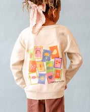Happy Girls Club (center & b) - Heathered Natural Child Sweater Little Mama Shirt Shop