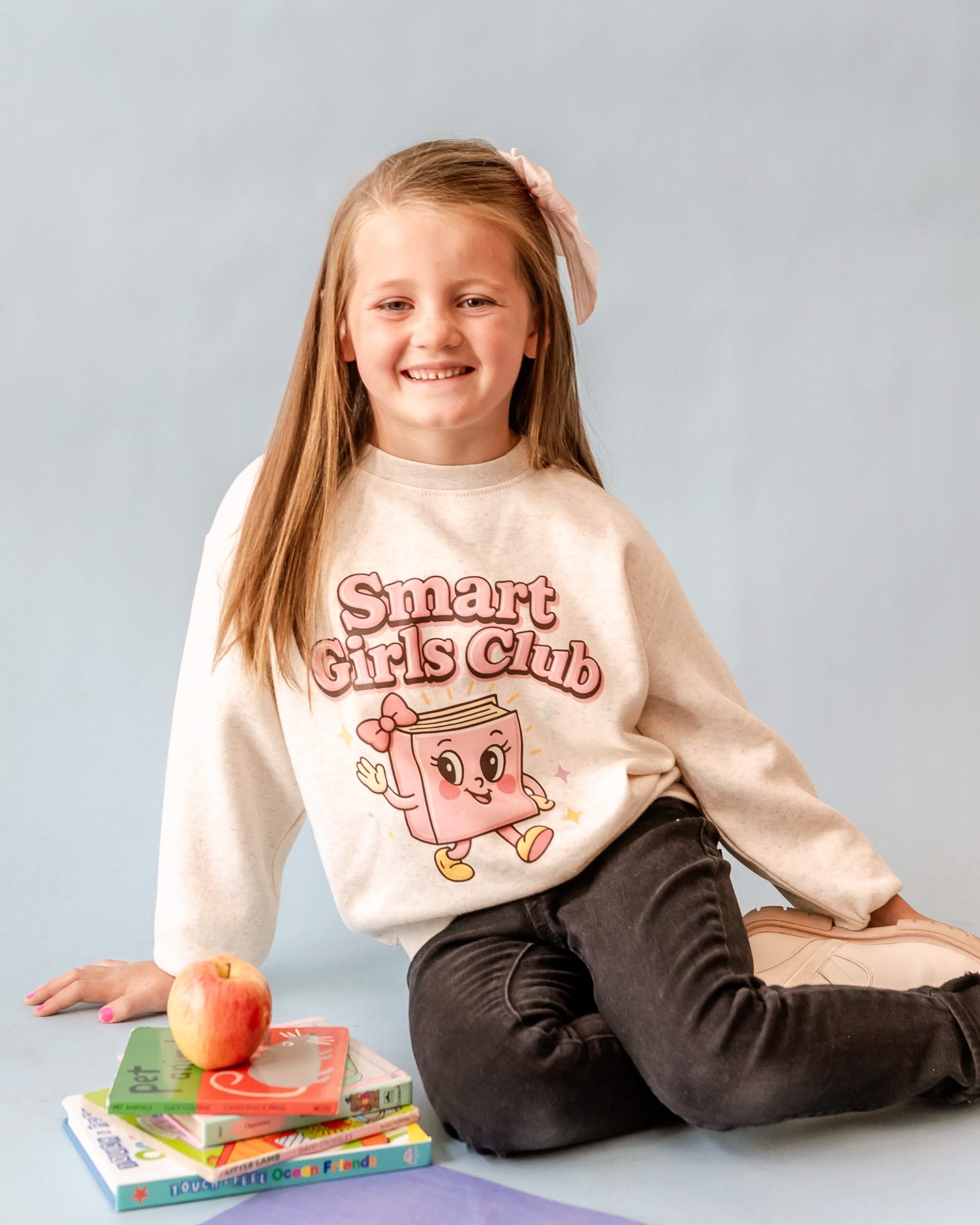 Smart Girls Club - Heathered Natural - Child Sweater Little Mama Shirt Shop
