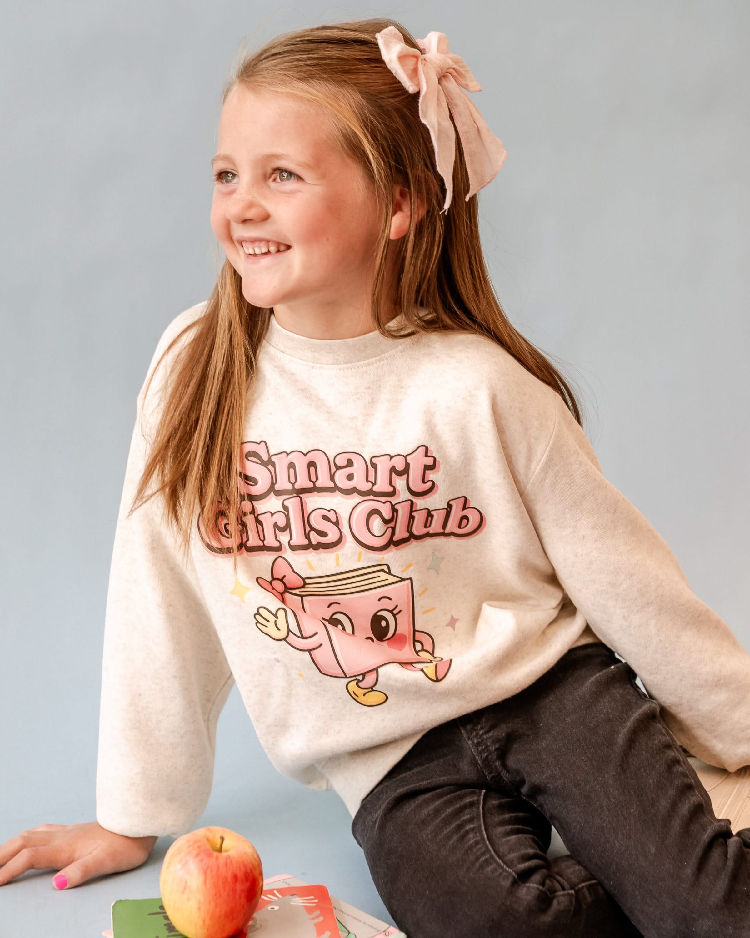 Smart Girls Club - Heathered Natural - Child Sweater Little Mama Shirt Shop
