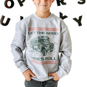 Let the Good Times Roll - School Bus - Child Sweater Little Mama Shirt Shop