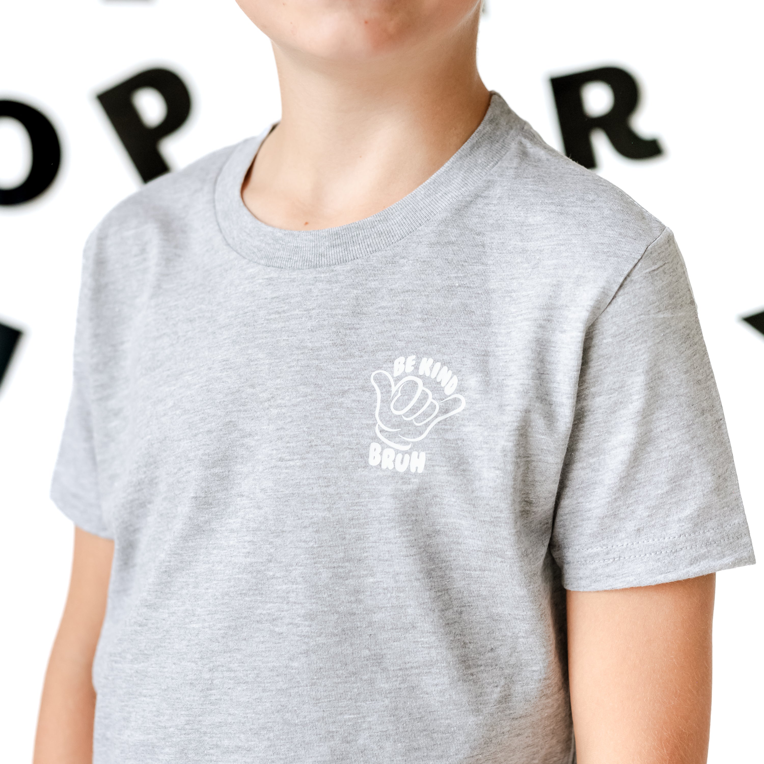Be Kind Bruh Pocket Design on Front w/ It's Cool to Be Kind on Back - Short Sleeve Child Shirt Little Mama Shirt Shop