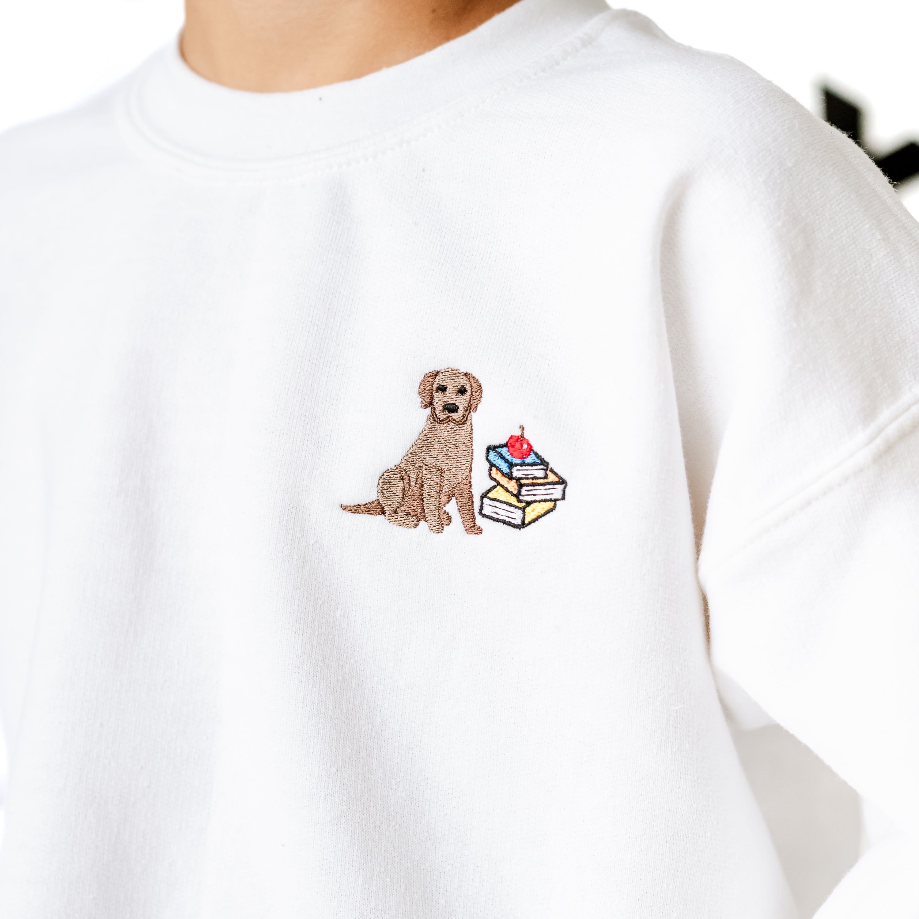 EMBROIDERED - SCHOOL PUP - Child Sweater Little Mama Shirt Shop