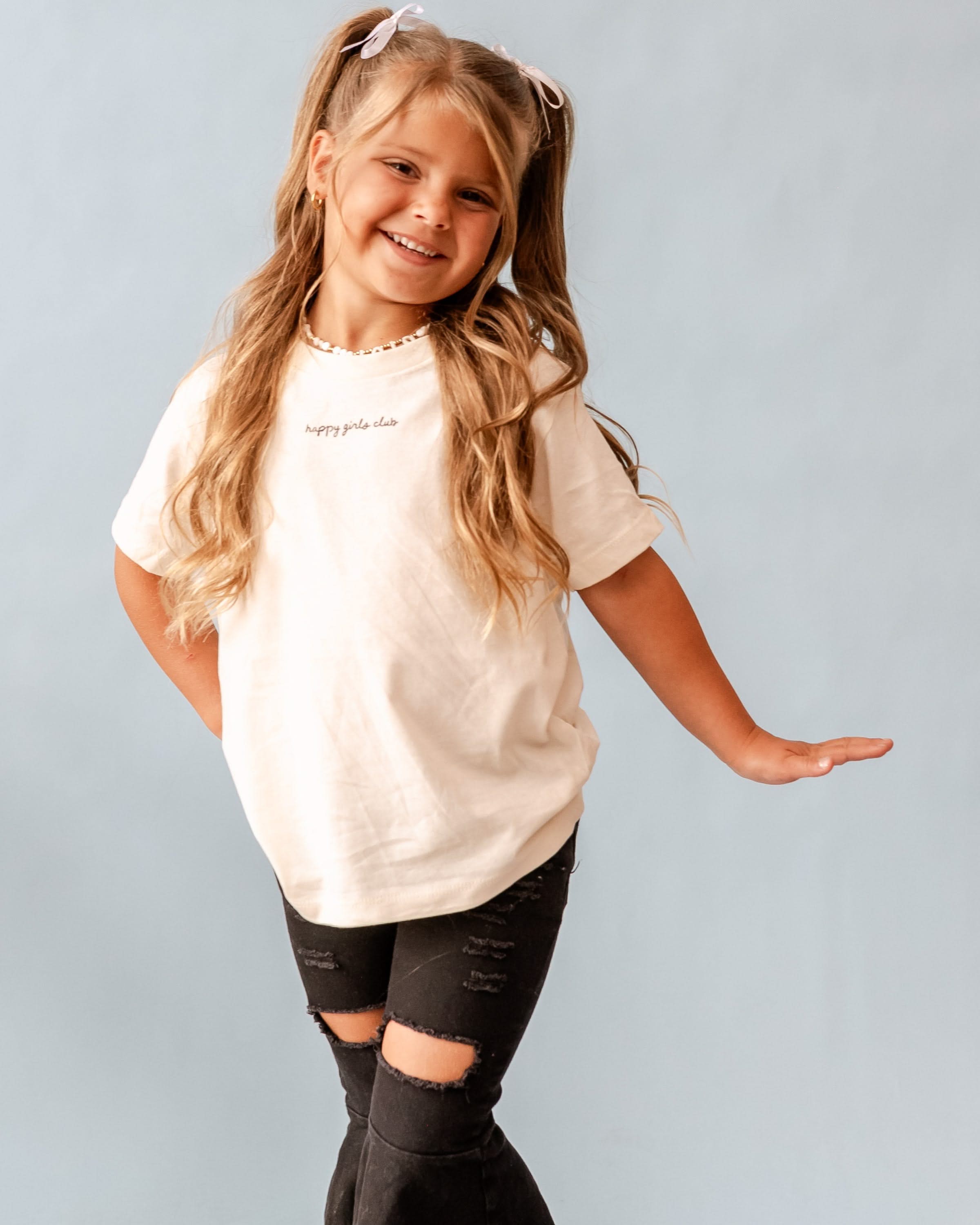 Happy Girls Club (center & b) - Natural Child Tee Little Mama Shirt Shop