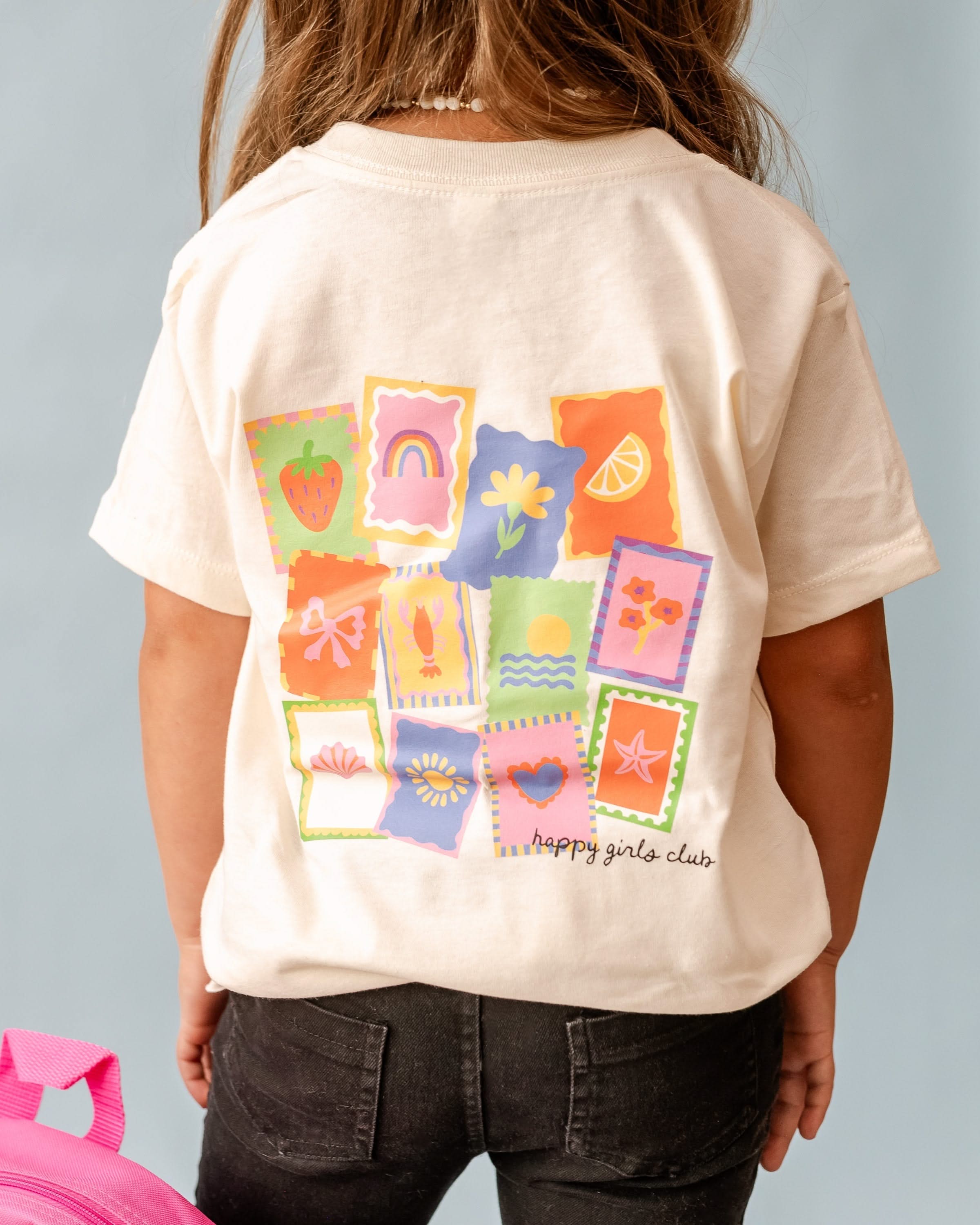Happy Girls Club (center & b) - Natural Child Tee Little Mama Shirt Shop