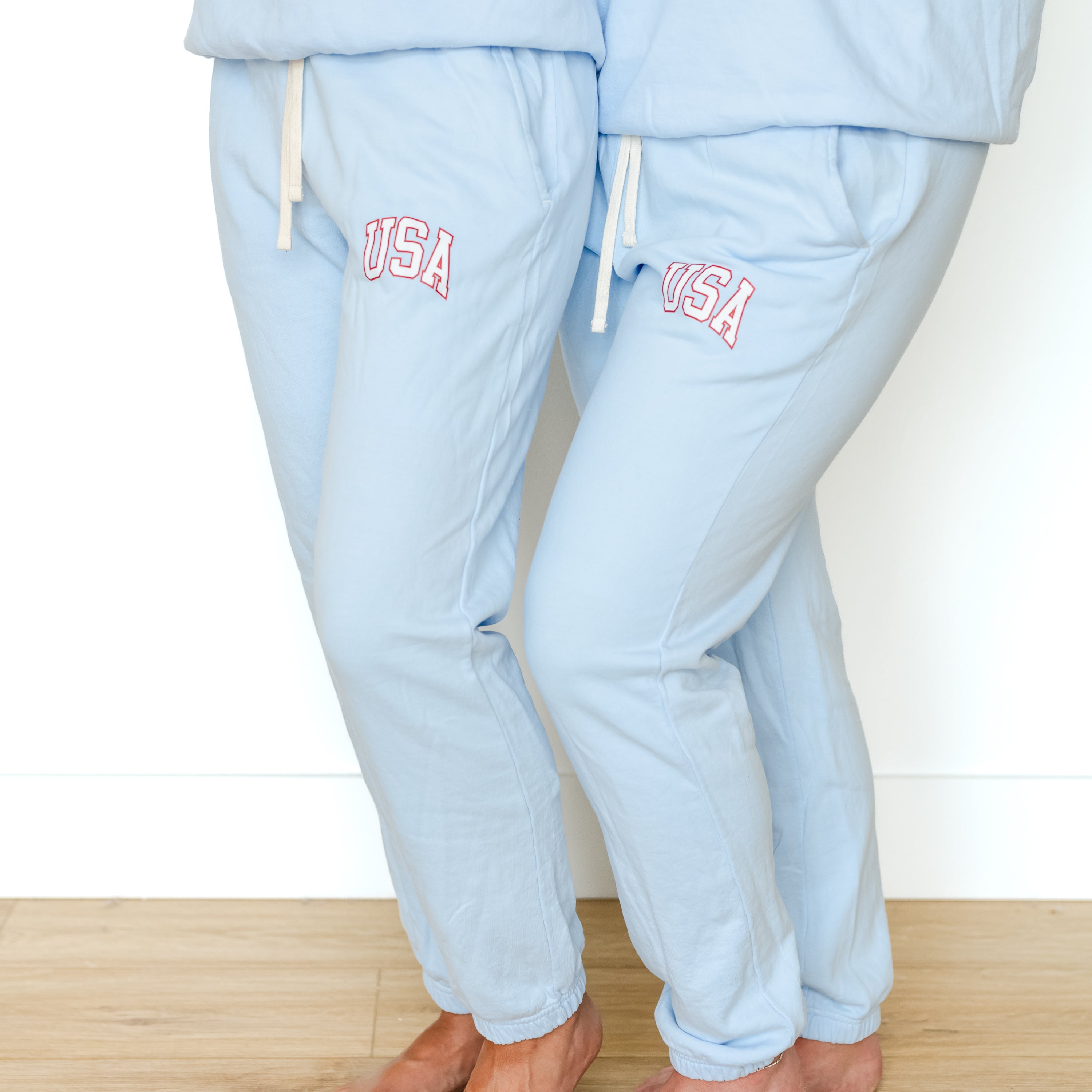 USA - Powder Blue Olympic JOGGERS - Comfort Colors Little Mama Shirt Shop LLC