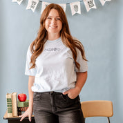 Embroidered Comfort Colors Tee - 5 School Things Little Mama Shirt Shop