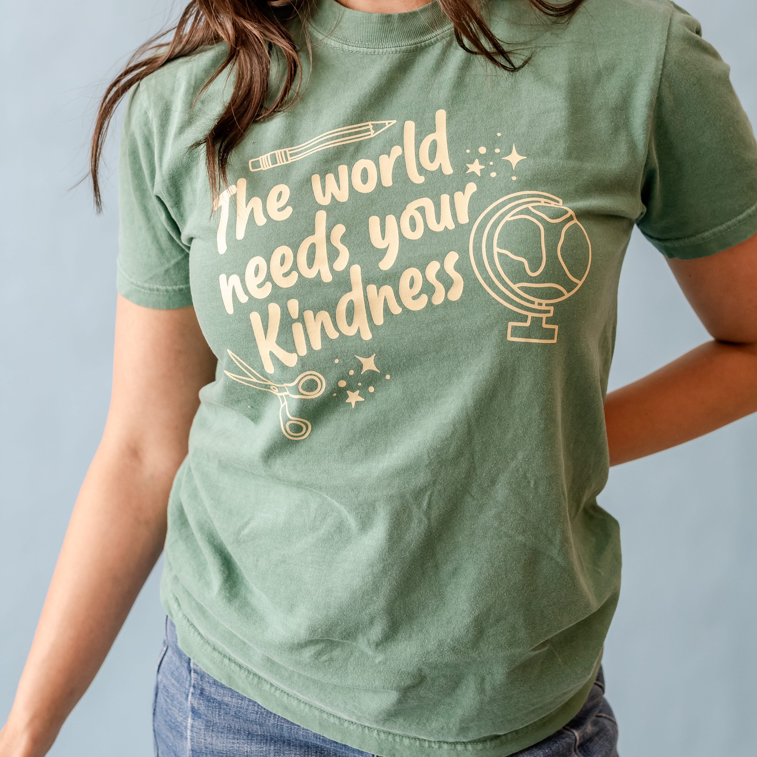 The World Needs Your Kindness - Comfort Colors Tee Little Mama Shirt Shop