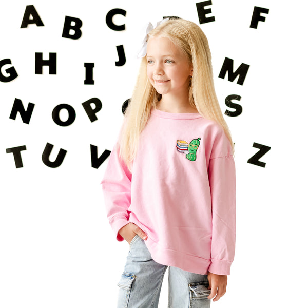 EMBROIDERED - BACK TO SCHOOL PICKLE - Child Sweater