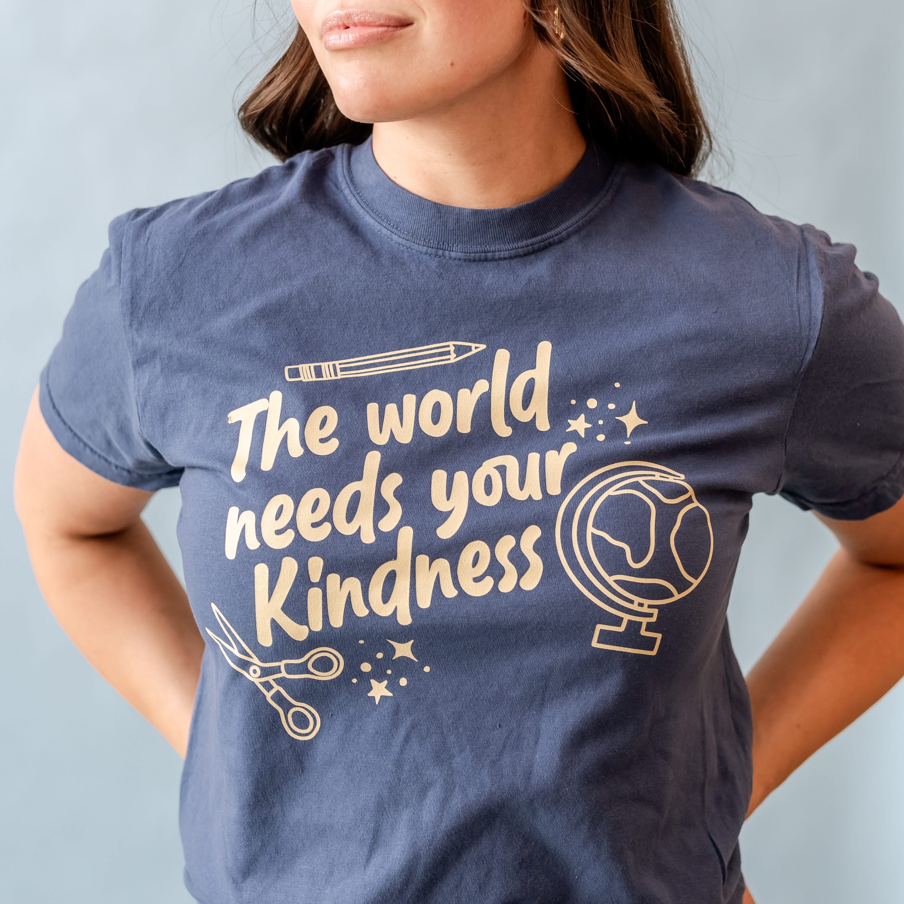 The World Needs Your Kindness - Comfort Colors Tee Little Mama Shirt Shop
