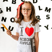I ♥ School Supplies - Short Sleeve Child Shirt Little Mama Shirt Shop