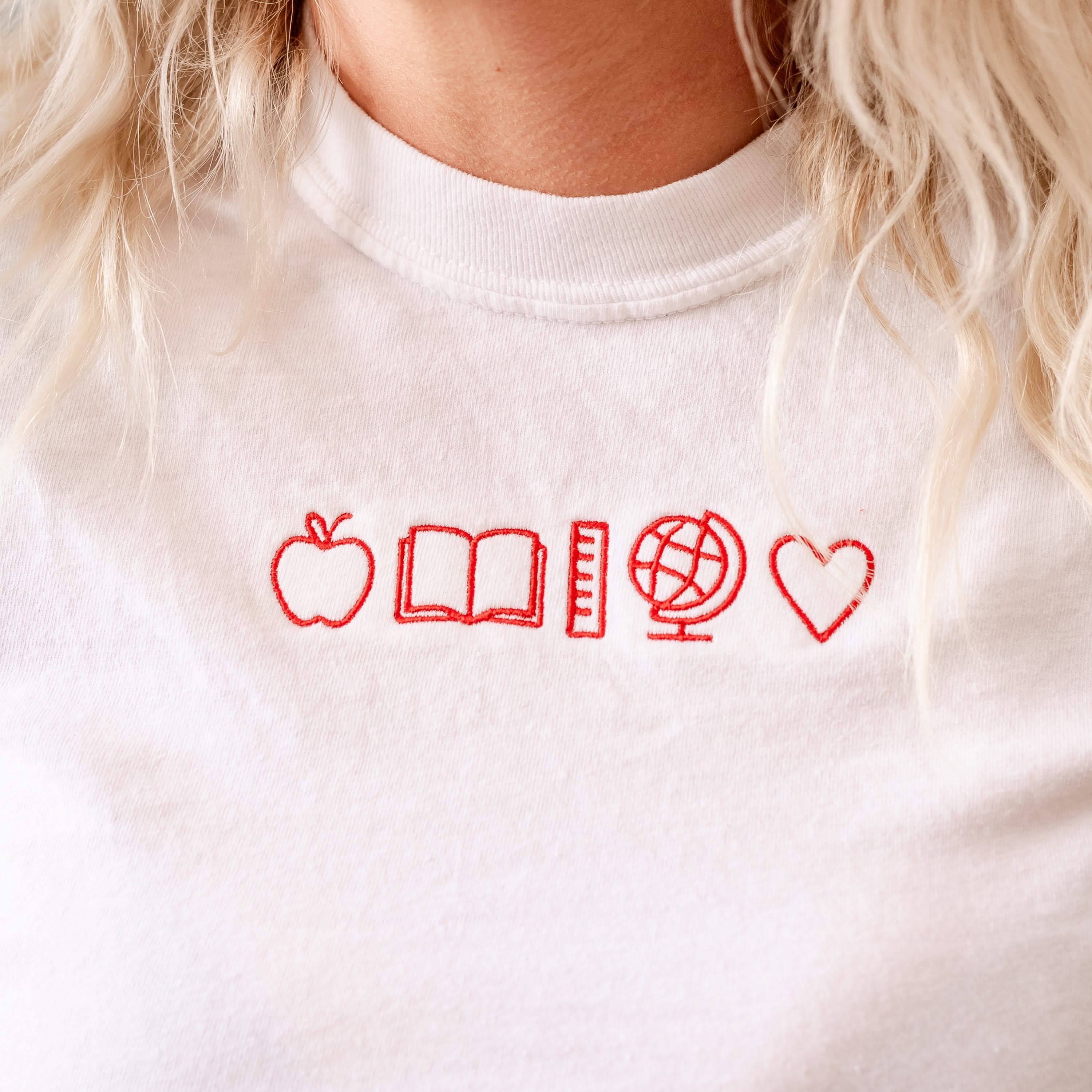 Embroidered Comfort Colors Tee - 5 School Things Little Mama Shirt Shop