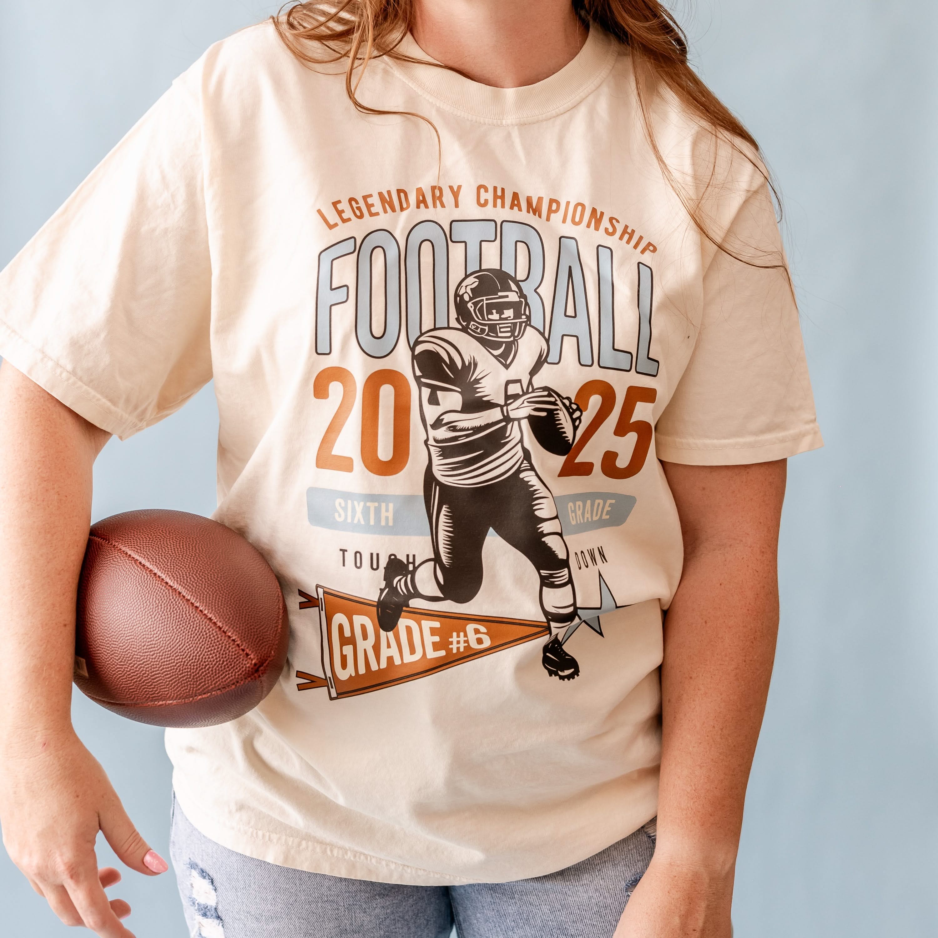 Legendary Football (Choose Your Grade) - Ivory Comfort Colors Tee Little Mama Shirt Shop
