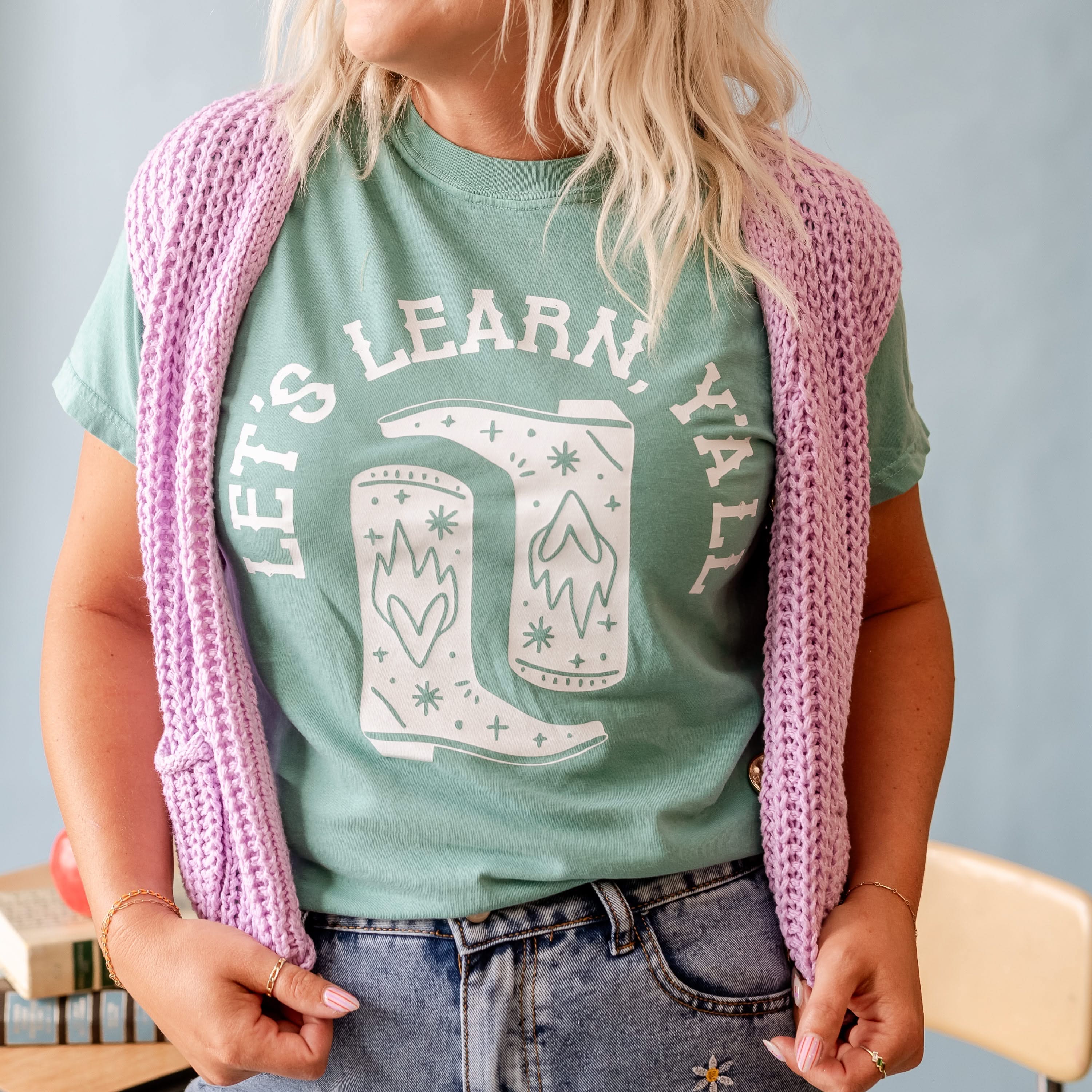 Let's Learn Ya'll - Comfort Colors Tee Little Mama Shirt Shop