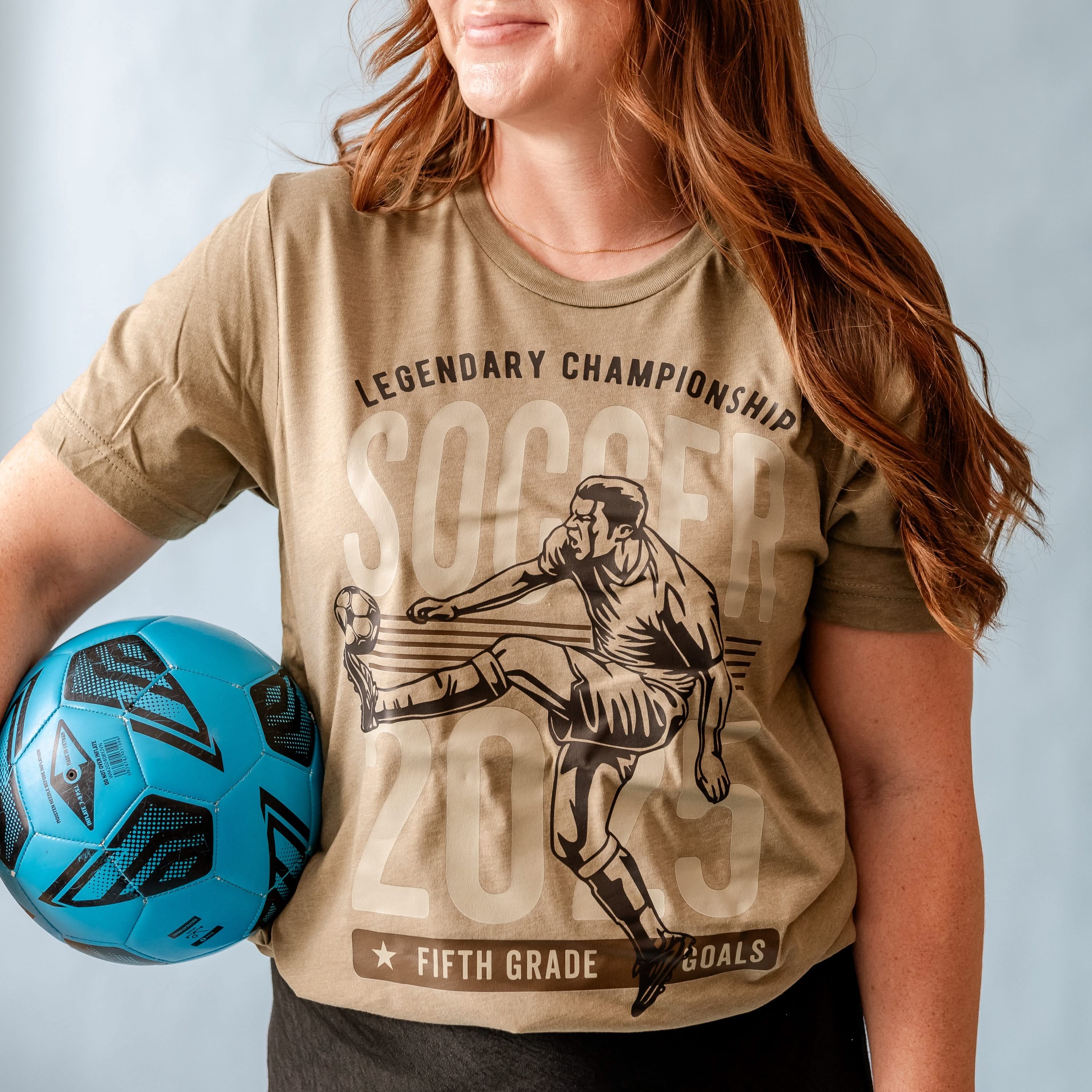 Legendary Soccer (Choose Your Grade) - Olive Crewneck Unisex Tee Little Mama Shirt Shop