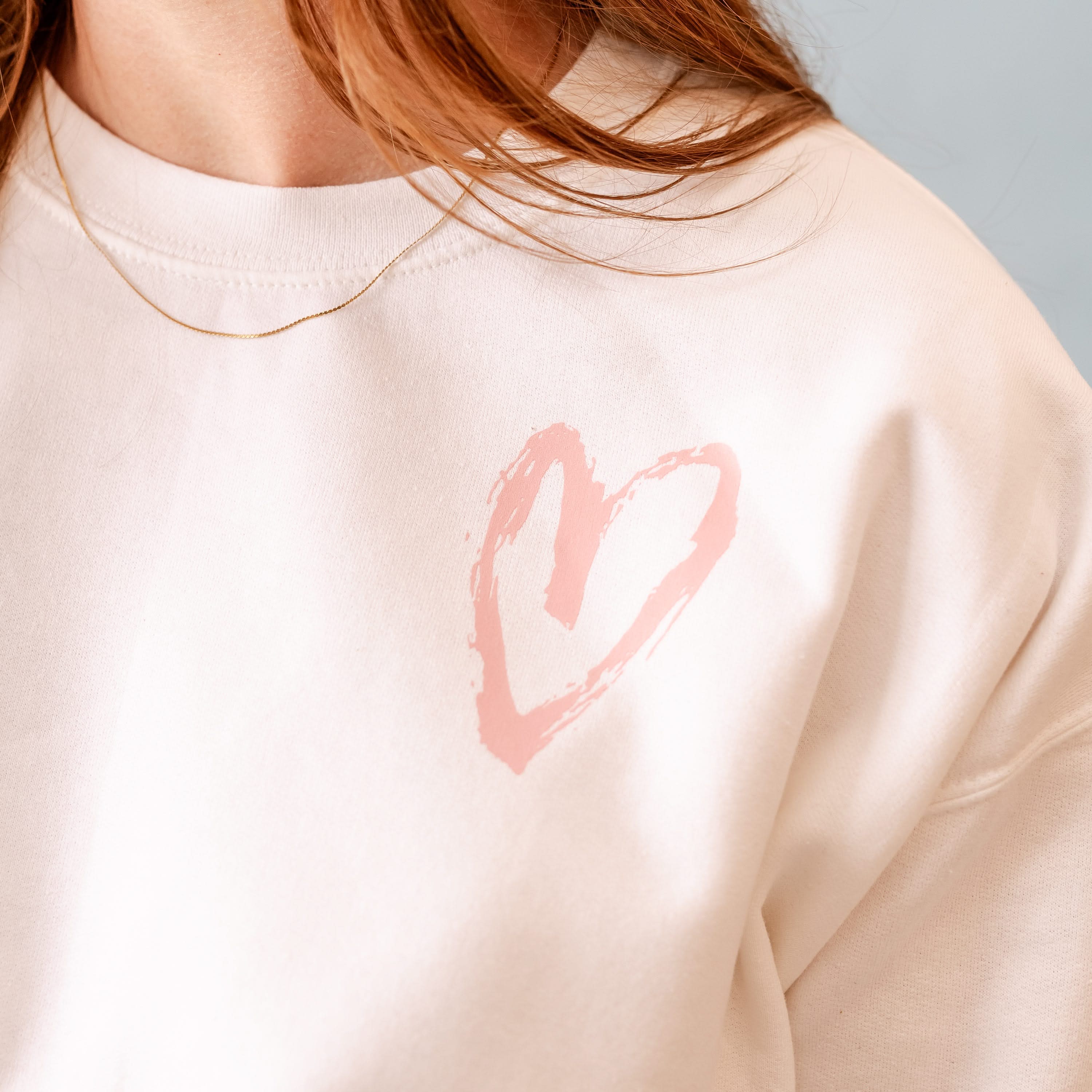 Big Heart - Teach Them Love Them Watch Them Grow (pf&b) - White BASIC Fleece Little Mama Shirt Shop LLC