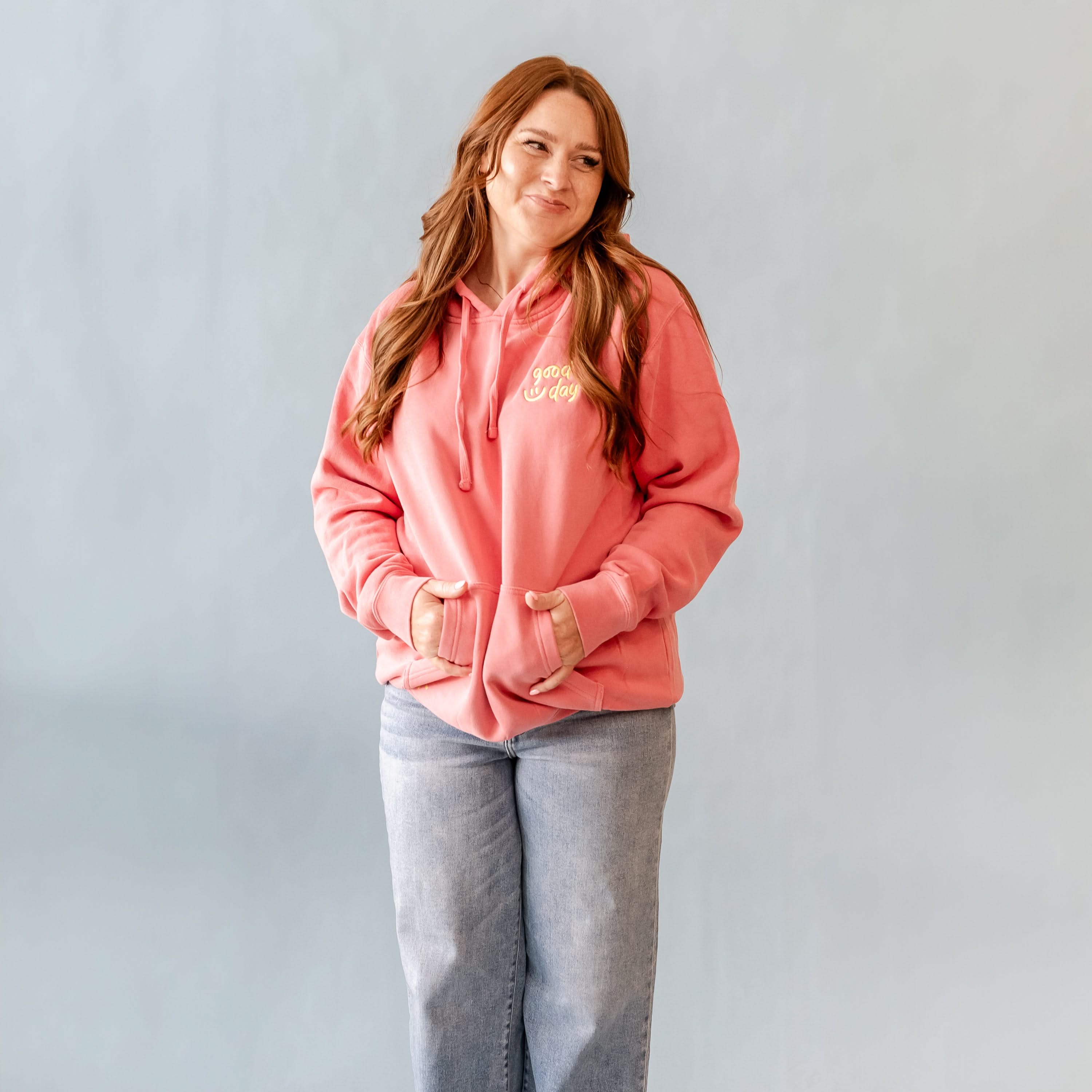 Embroidered/Printed - GOOD DAY HOODIE - Adult Pigment Little Mama Shirt Shop LLC