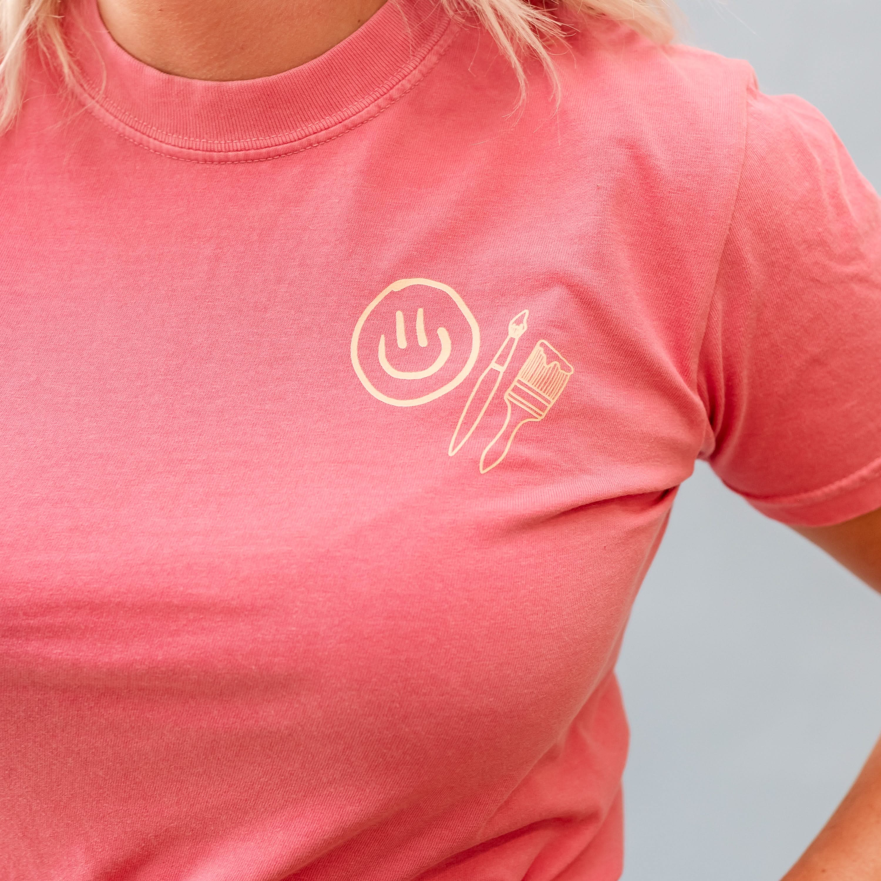 You Belong Here - Smiley and Supplies (pf&b) - Comfort Colors Tee Little Mama Shirt Shop