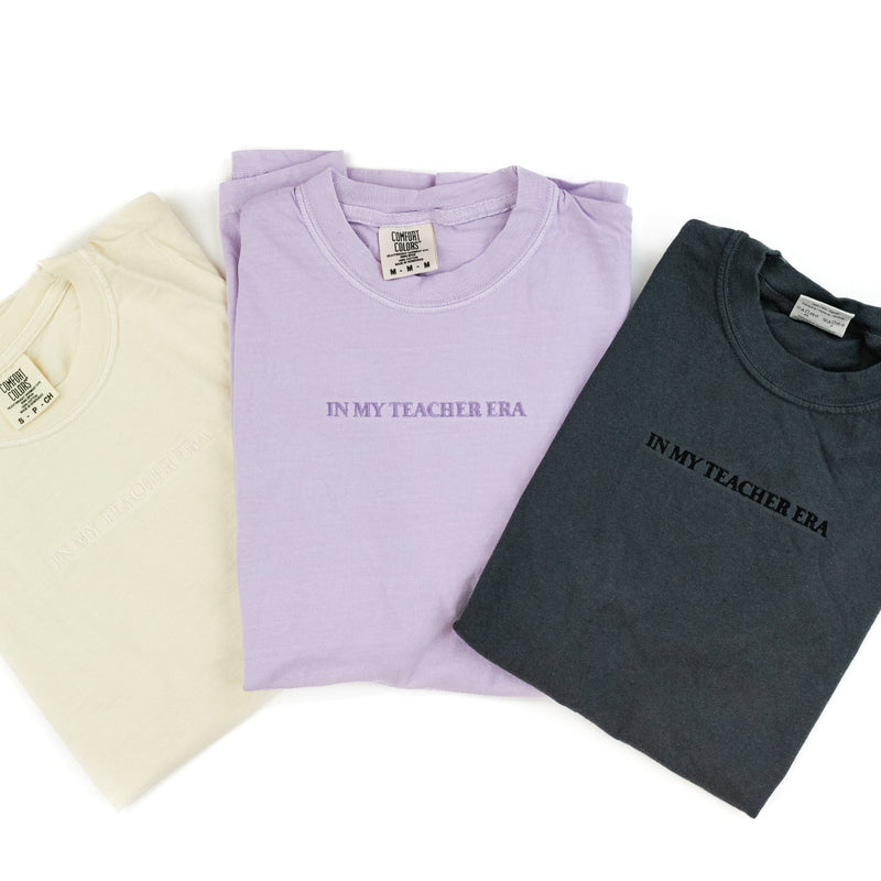 Embroidered Short Sleeve Comfort Colors Tee - In My Teacher Era