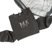 Dancing Skellies - Embroidered Pigment Crewneck