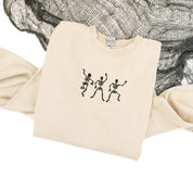 Dancing Skellies - Embroidered Pigment Crewneck