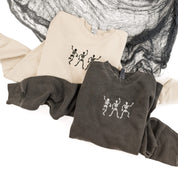 Dancing Skellies - Embroidered Pigment Crewneck