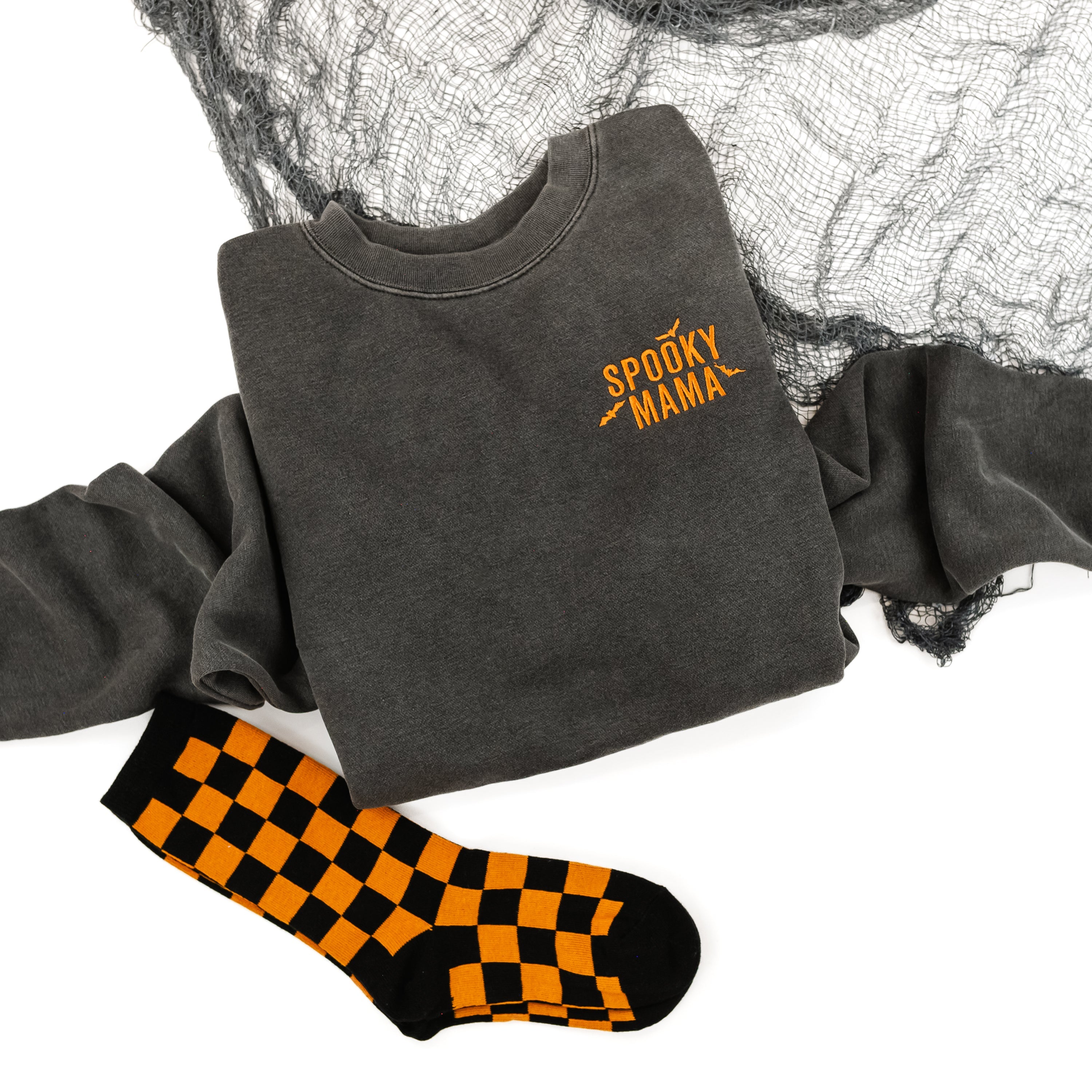 Embroidered PIGMENT Crewneck - Spooky Mama Little Mama Shirt Shop LLC