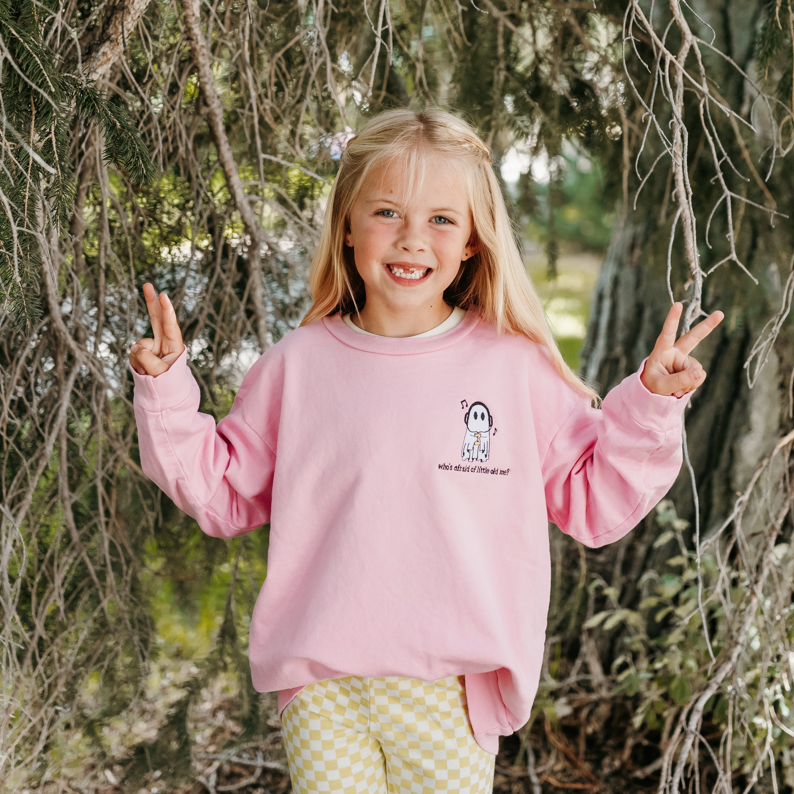 Embroidered Child Sweater - Who's Afraid of Little Old Me? Little Mama Shirt Shop