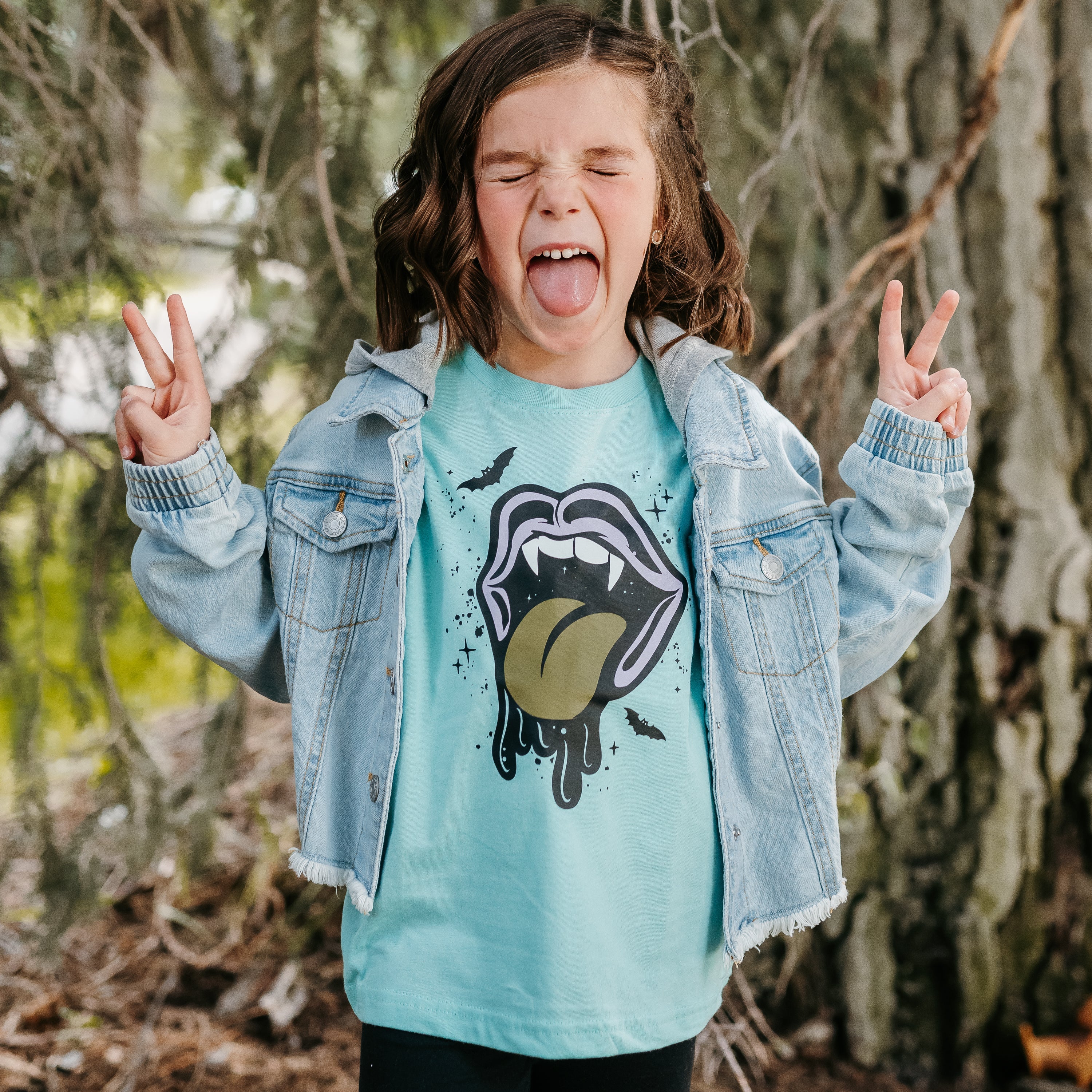 Vampire Drippy Mouth - Short Sleeve Child Shirt Little Mama Shirt Shop