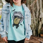 Vampire Drippy Mouth - Short Sleeve Child Shirt Little Mama Shirt Shop
