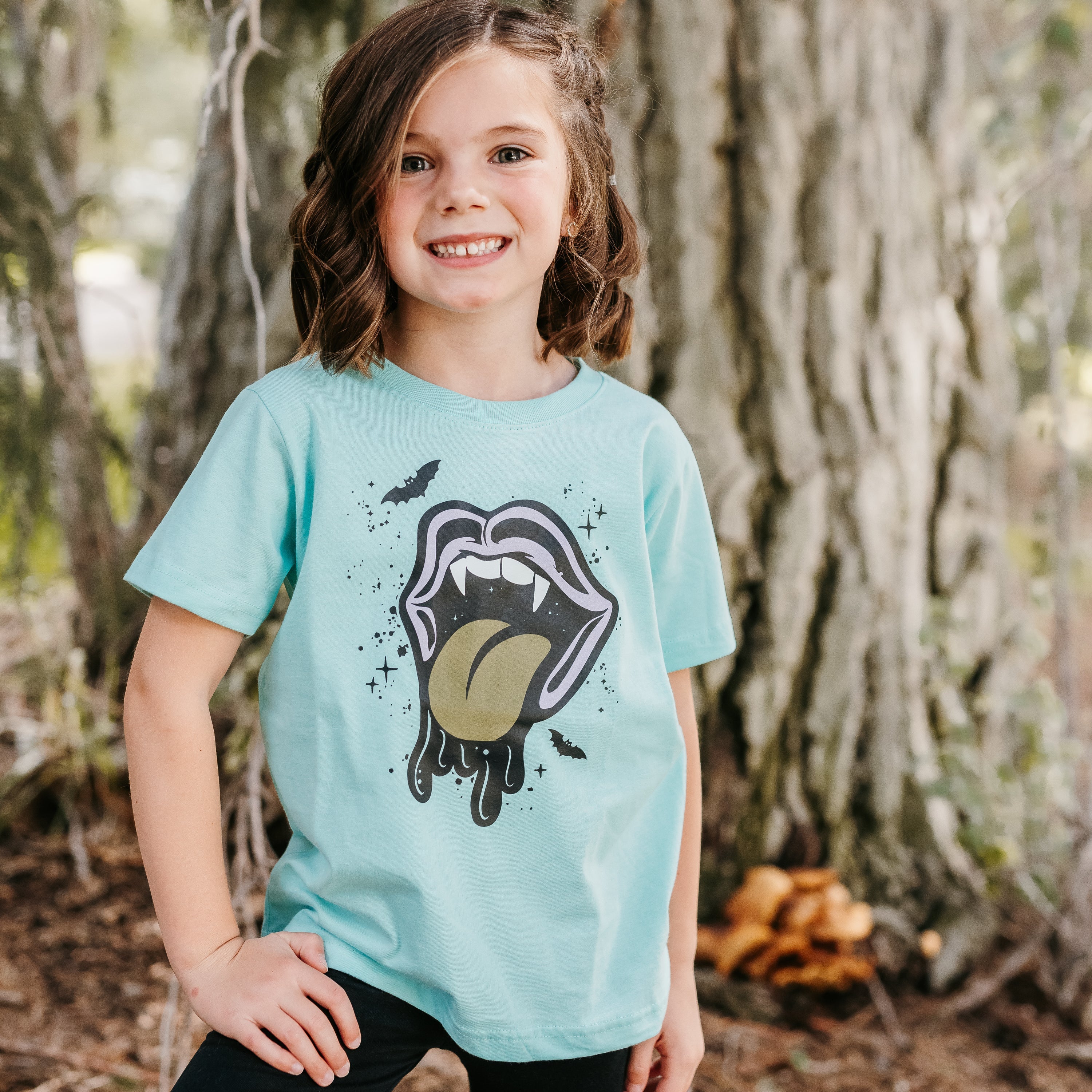 Vampire Drippy Mouth - Short Sleeve Child Shirt Little Mama Shirt Shop
