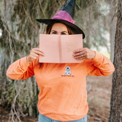 Embroidered Long Sleeve Comfort Colors Tee - Spooky Booook Club Little Mama Shirt Shop