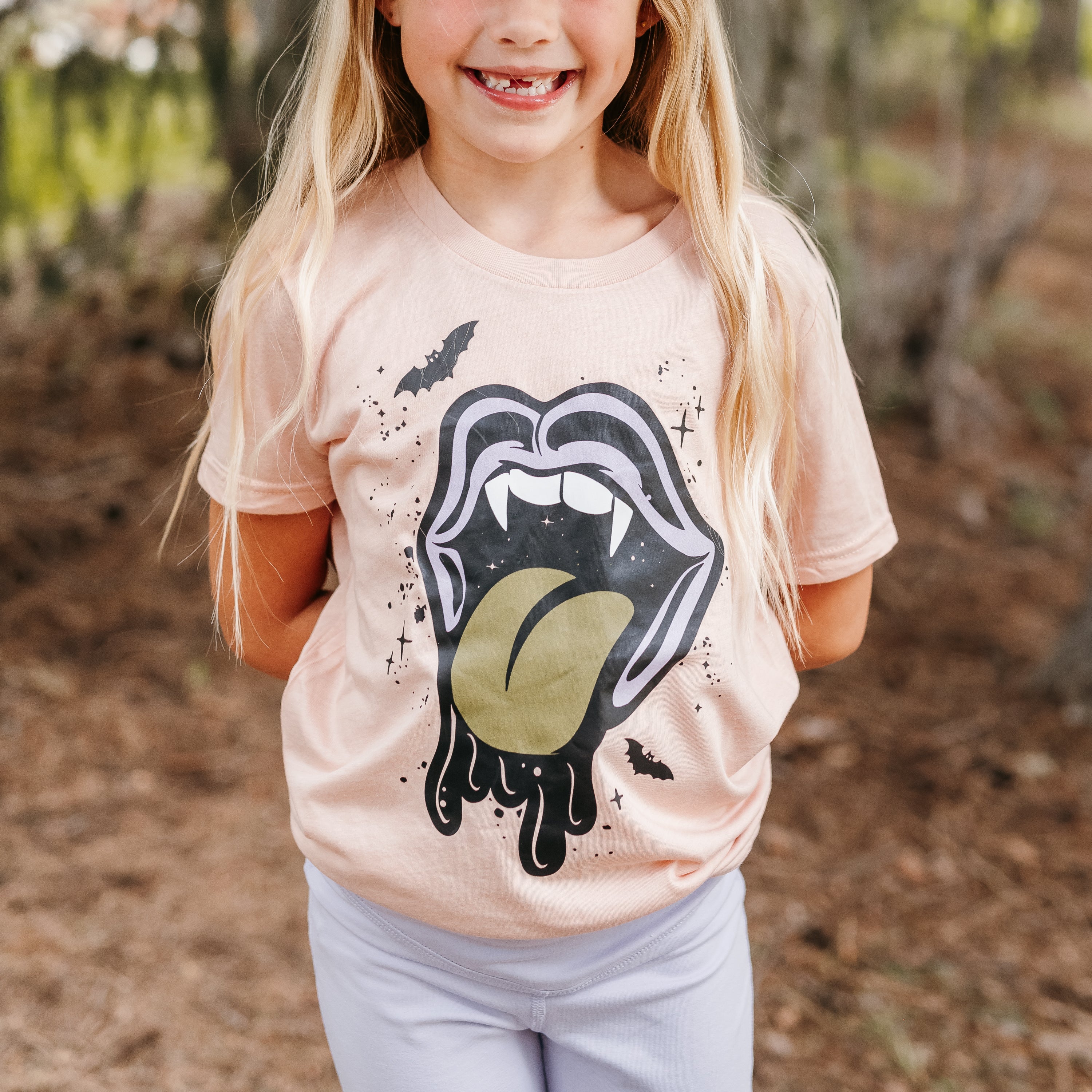 Vampire Drippy Mouth - Short Sleeve Child Shirt Little Mama Shirt Shop