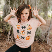 Pumpkins-n-Bows - Short Sleeve Child Shirt Little Mama Shirt Shop
