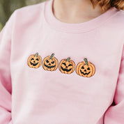 Embroidered Child Sweater - Jack-o-Lanterns in a Row Little Mama Shirt Shop