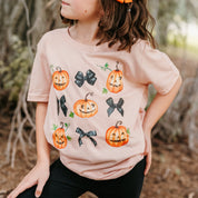 Pumpkins-n-Bows - Short Sleeve Child Shirt Little Mama Shirt Shop