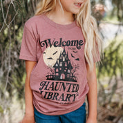 Haunted Library - Short Sleeve Child Shirt Little Mama Shirt Shop